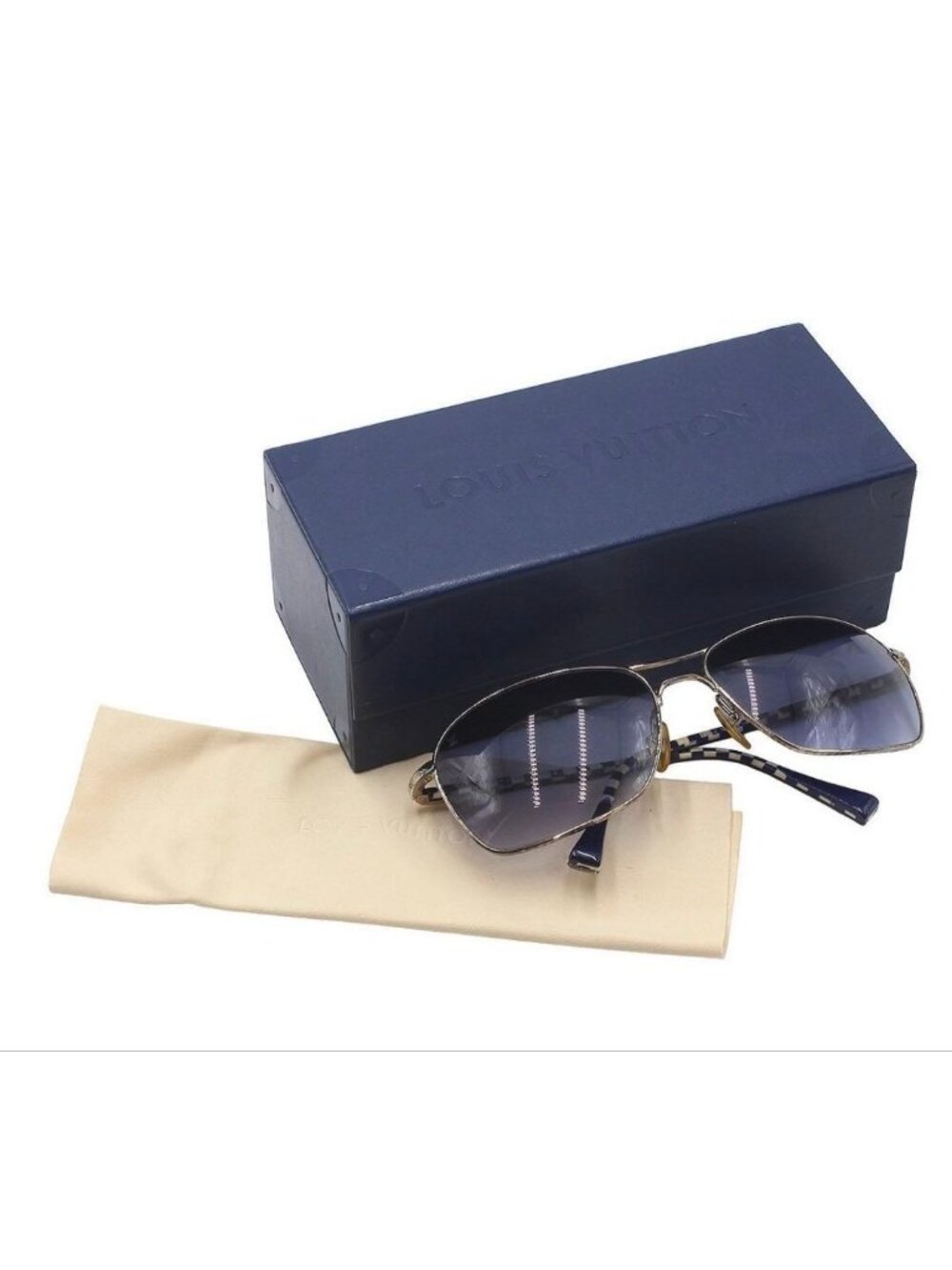 Louis Vuitton Damier Conspiration Pilot Sunglasses Eyewear